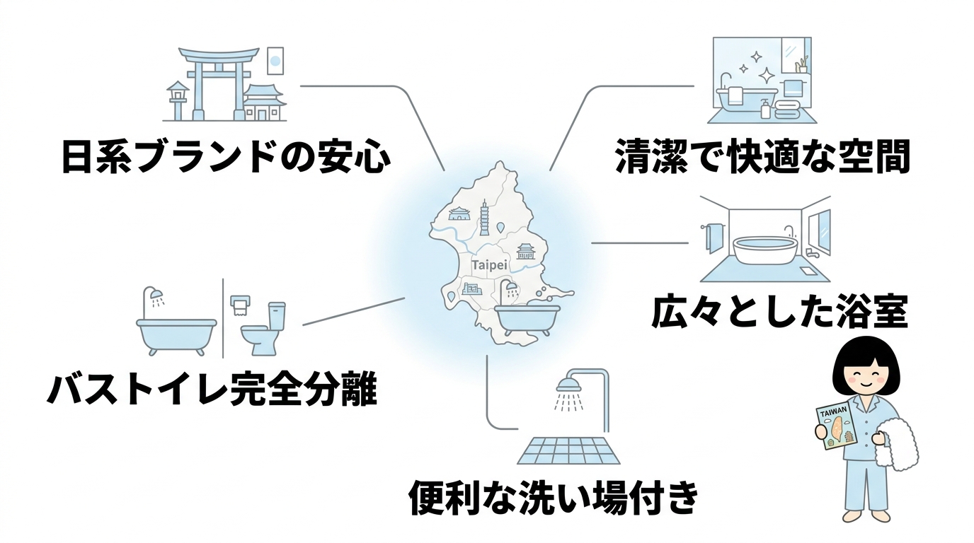 台北のバストイレ別・洗い場付きホテル7選