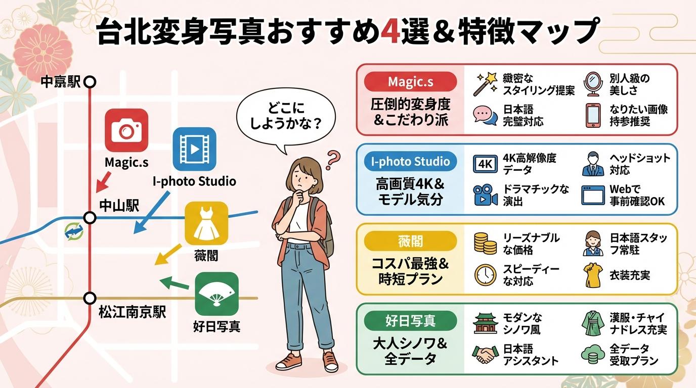 台北の変身写真はどこにある?おすすめ4選