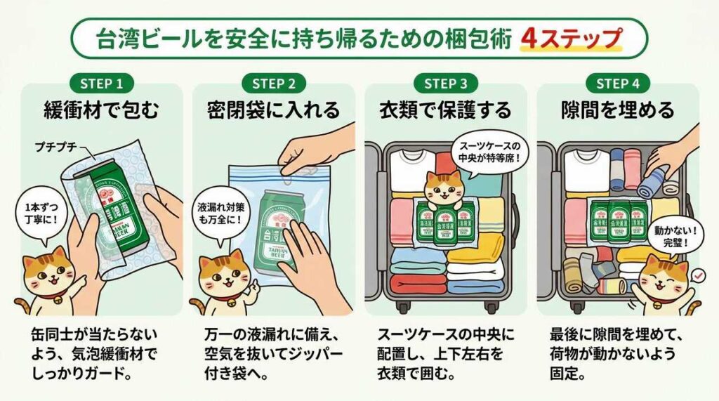台湾ビールのお土産は何本まで？免税範囲や安全な梱包方法を紹介